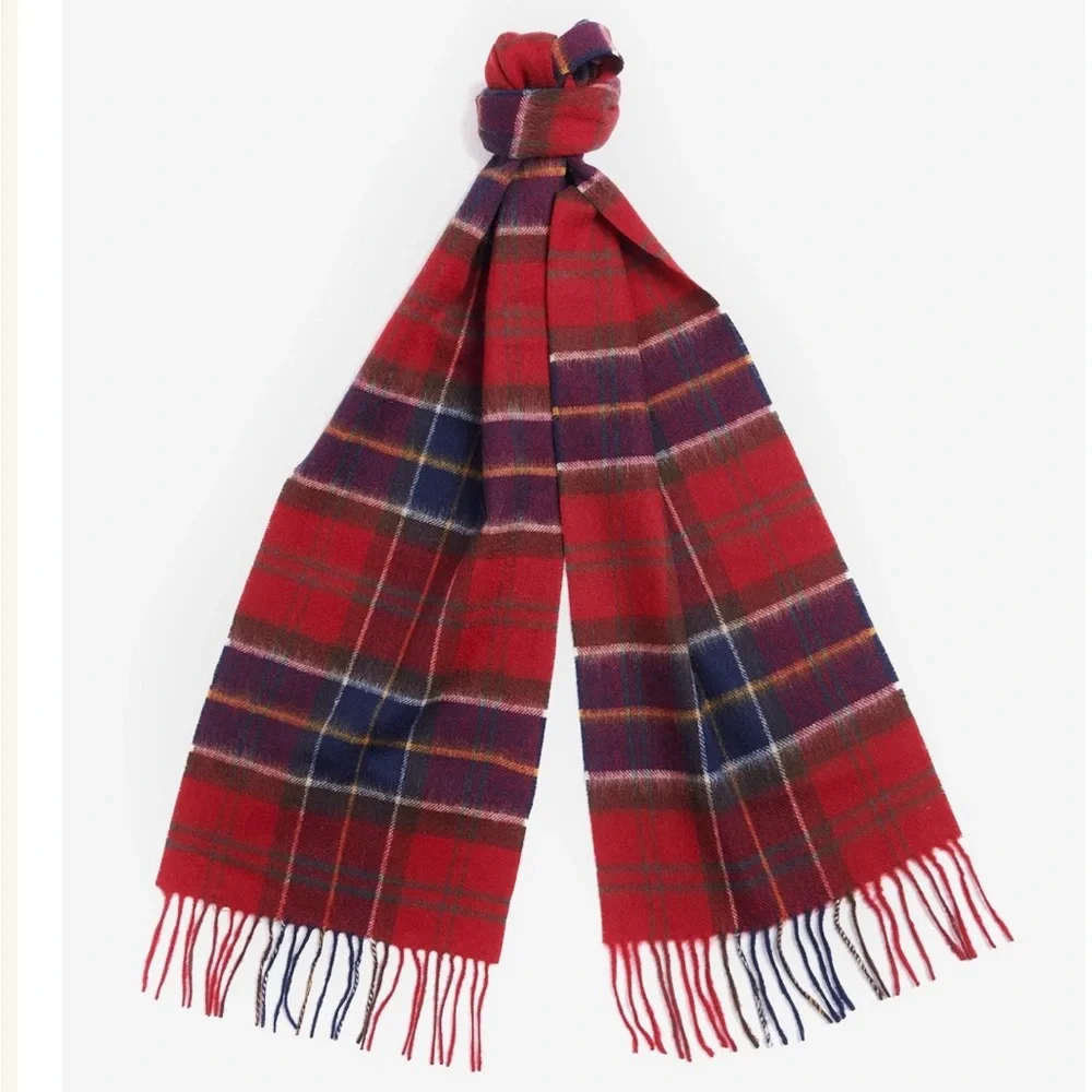 BARBOUR Wool Cashmere Tartan Scarf - Unisex